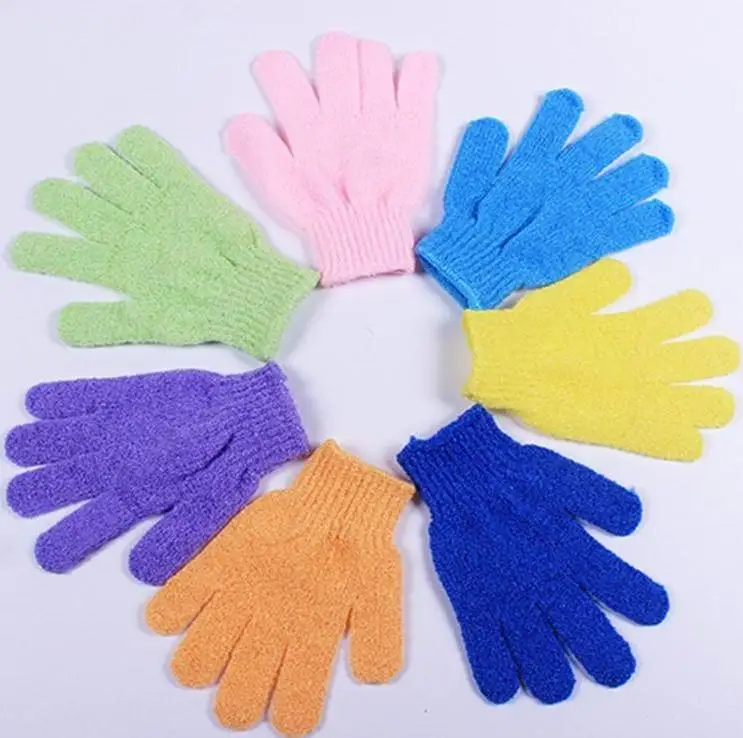 Fast Shipping 1000 Pcs Exfoliating Bath Glove Five Fingers Bath Gloves Intrafamilial Gloves Body Bath Gloves Wholesale