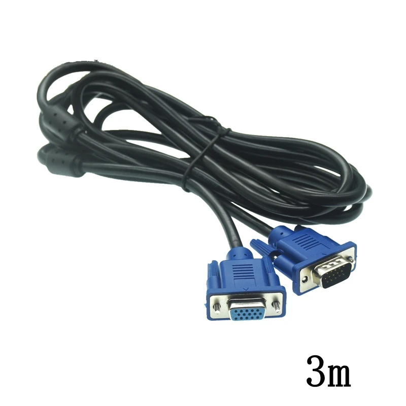 0.5m 1.5m 3m 5 m Monitor komputerowy VGA na kabel VGA z HDB15 męski na HDB15 żeński złącze na PC konwerter karty telewizyjnej