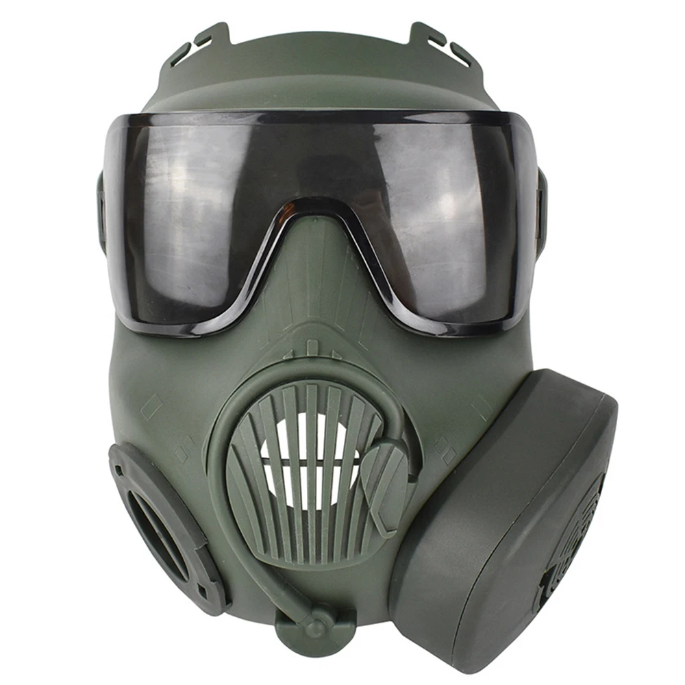 Full Face Protective Mask With 1 Fan For Outdoor Gaming CS Durable Breathable Removable Mask For Army Fan Connection Props