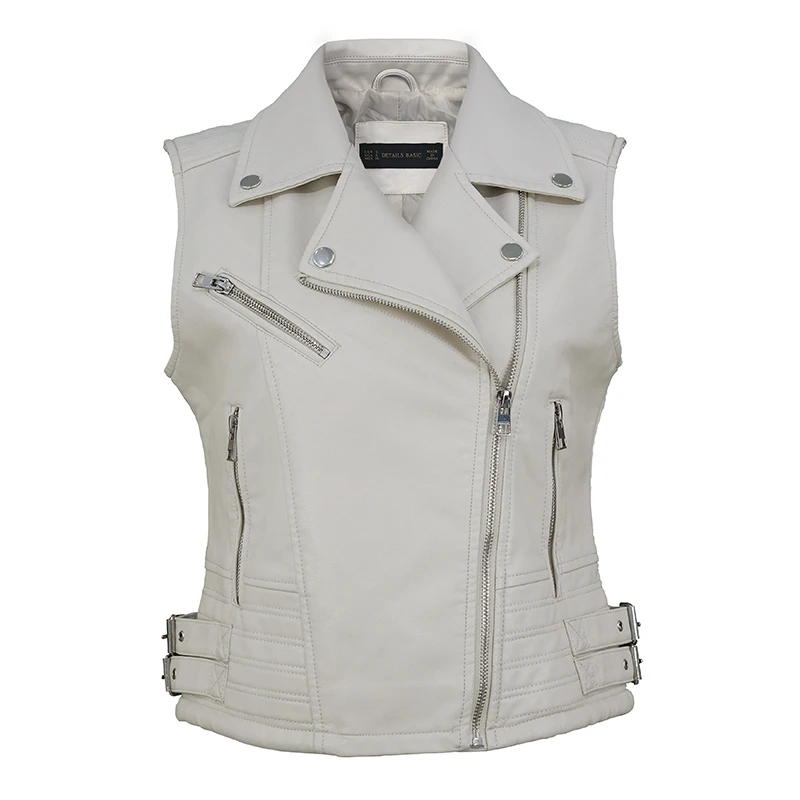 Gilet de moto en cuir pu pour femmes, gilet sans manches, printemps automne, nouveau, haute qualité, fermeture éclair