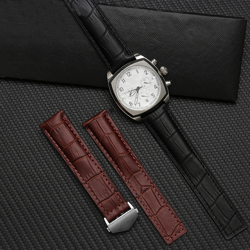 19mm 20mm 22mm Cow Leather Watch Strap For TAG HEUER MONACO Series Men Quality Band Soft Cowhide Crocodile WatchBand Bracelet