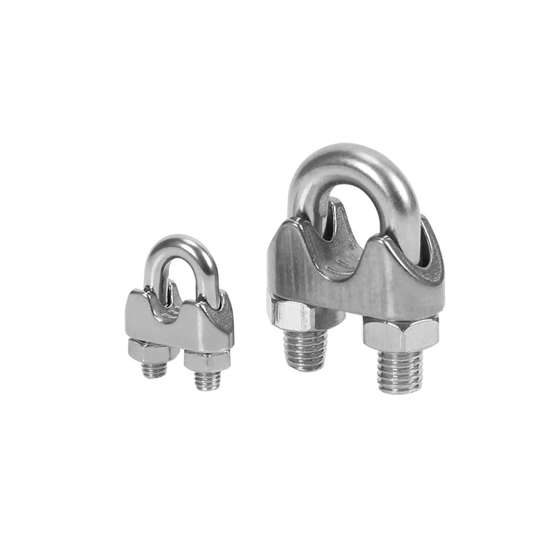 5 Pcs Stainless Steel U Type Clamp Wire Rope Clips M2,M3,M4,M5,M6,,M8,M10 Wire Rope Clip Cable Bolts Rigging Hardware Clamps
