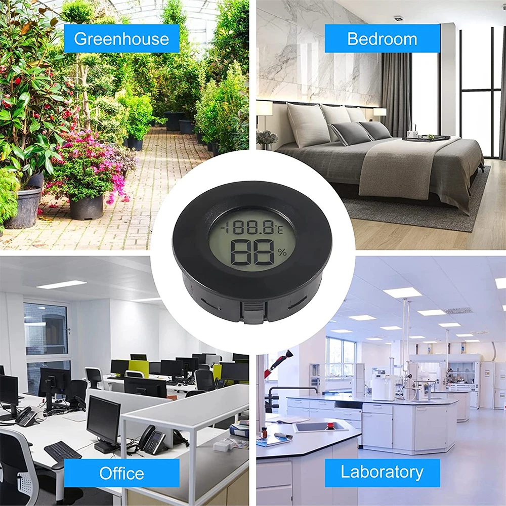 4 pcs Mini Hygrometer Thermometer Digital LCD Monitor Outdoor Humidity Meter Gauge Temperature for Humidifiers Dehumidifiers