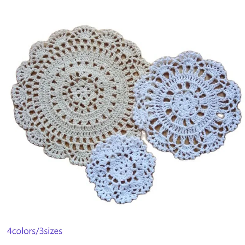 NEW lace cotton flower table place mat crochet tea placemat Christmas dining coaster kitchen Table decoration and accessories