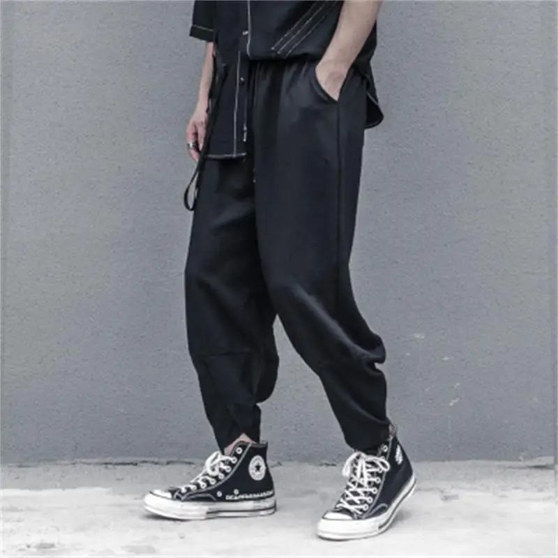 

Men Harun Pants Spring And Autumn New Urban Youth Personality Irregular Pant Legs Leisure Loose Large Pants