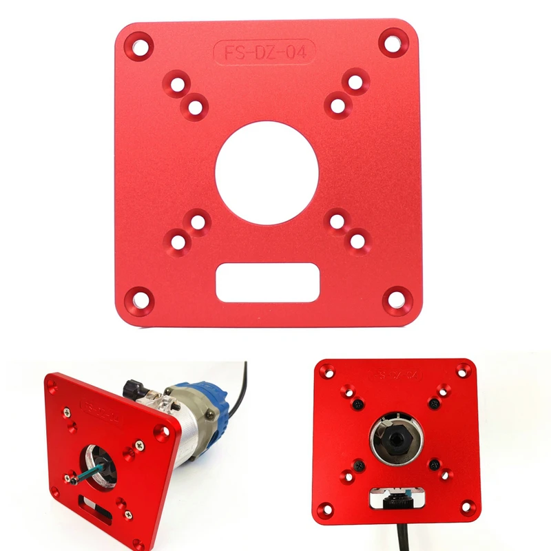 Universal RT0700C Aluminum Router Table Insert Plate Red Trimming Machine Flip Board Woodworking Bench Router Table Insert Plate