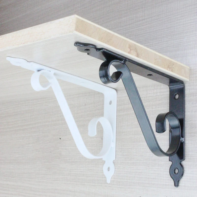 

2Pcs European Iron Triangle Bracket Frames Thickened Industrial FurnitureWall Support Fixed Partition Metal Book Storage Shelves