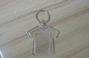 DIY Acrylic Blank Photo Keychains T-Shirt Shaped Key Chains Insert Photo Keyrings