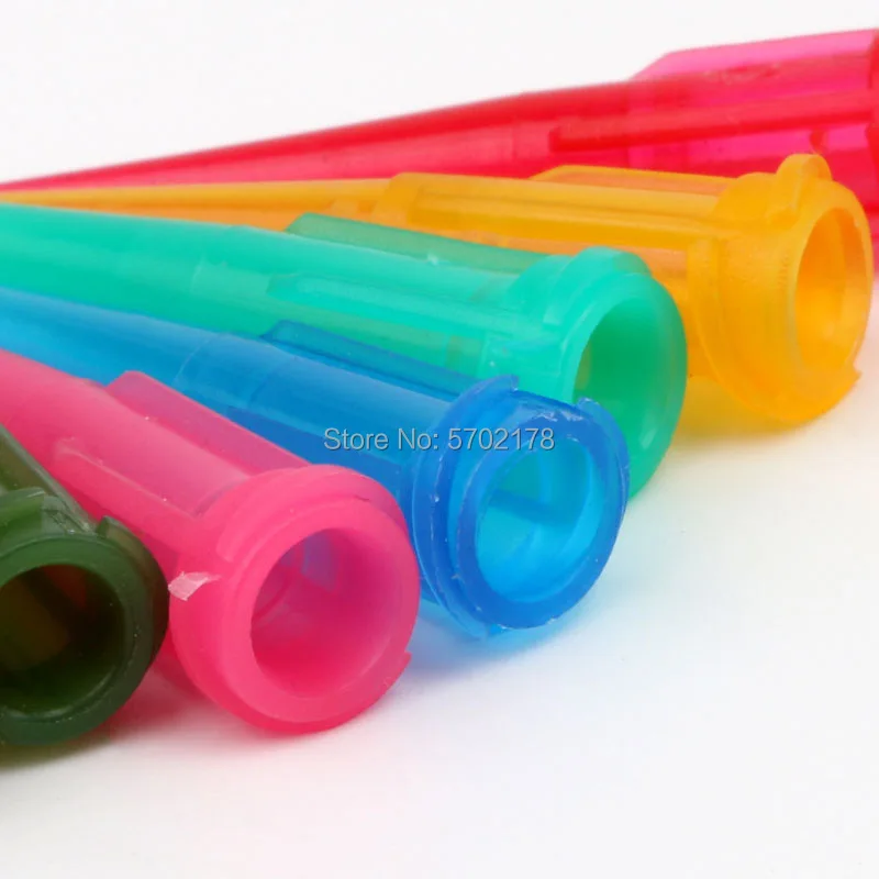 100PCS valvola di Erogazione di testa di plastica TT obliquo ago l'ugello di erogazione di plastica pieno ago