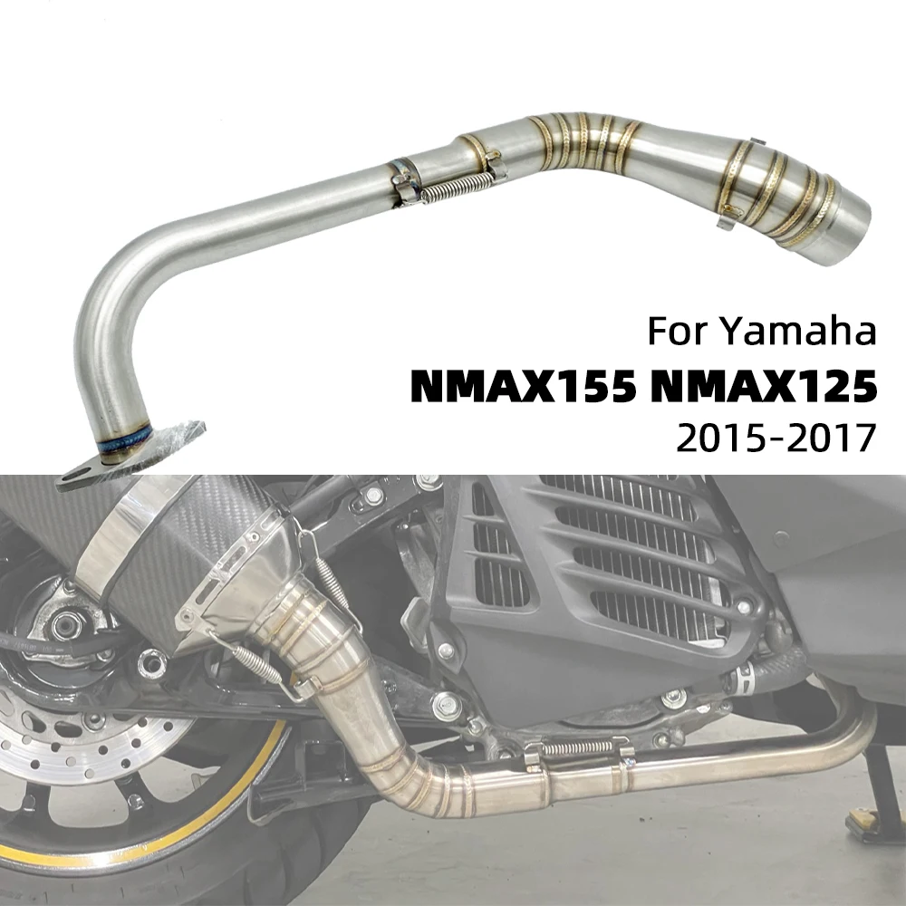 NMAX155 NMAX125 Motorcycle Exhaust Middle Link Pipe Slip-On Stainless Steel Connect For Yamaha NMAX N-MAX 125 155 2015-2017 2016