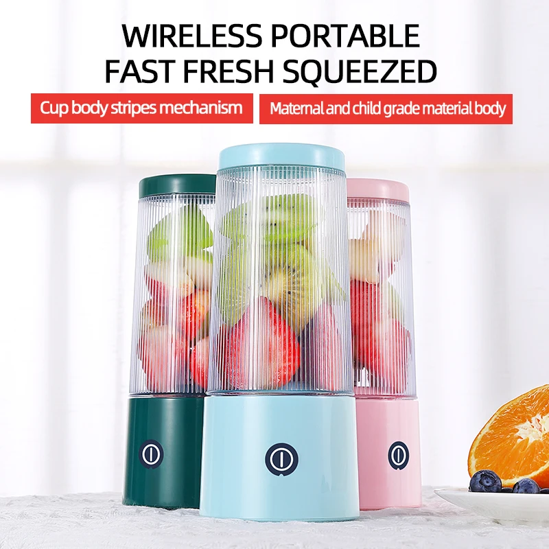 عصارة صغيرة محمولة قابلة لإعادة الشحن تعمل بمنفذ USB عصارة عصير منزلية خارجية كوب كهربائي خلاط يدوي لتجهيز الأغذية عصير فواكه