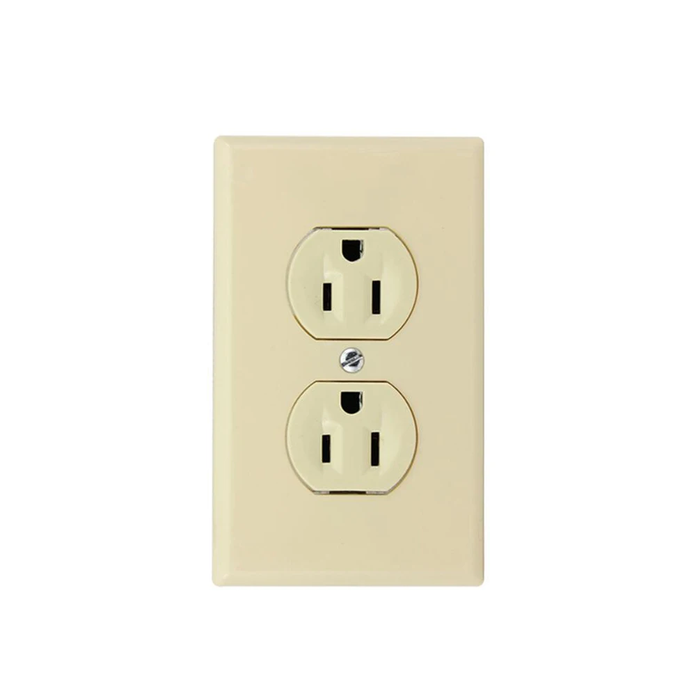 Double-connected Socket American standard 15A Wall Plugs Red hospital socket Gold Plastic Panel Electrical Home Improvement