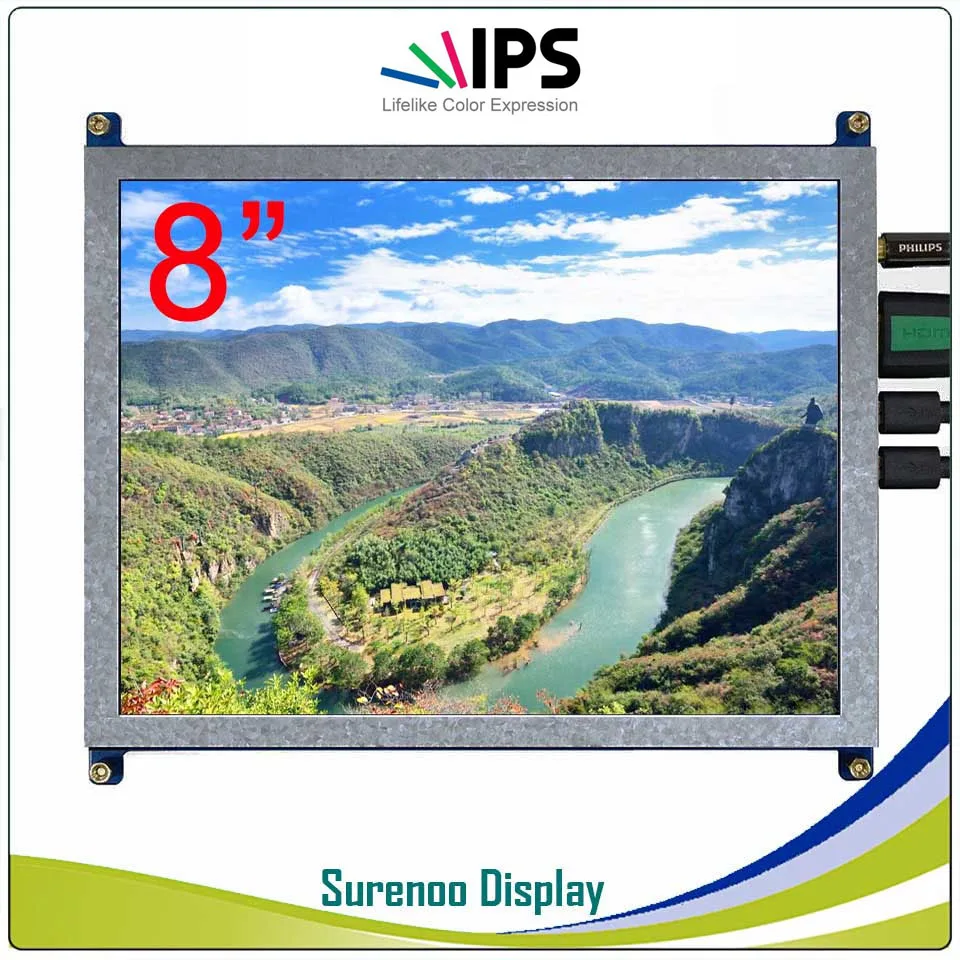 8.0 "1024*768 4:3 Hoge Helderheid Hdmi-Compatibel Lcd Module Display Monitor Ips Scherm Usb Capacitive Touch panel Audio Output