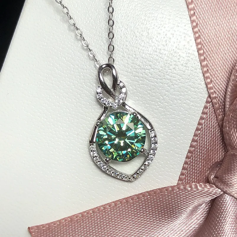 

High Quality Water Drop Moissanite Pendant Necklace Silver 925 Original Diamond Test Past 2 Carat D Color Moissanite Necklace