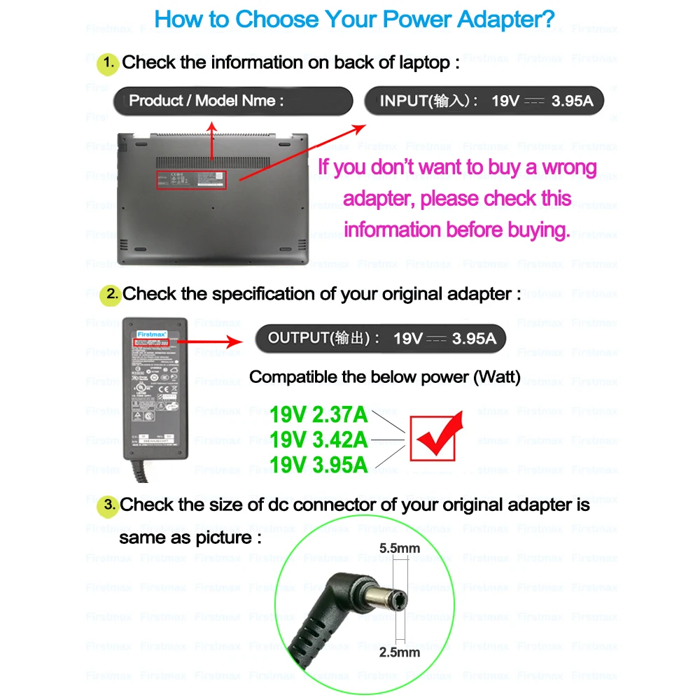 مزود محول طاقة تيار متردد لقمر توشيبا ، شاحن لـ U300 و U305 و U400 و U405 و U500 و 50 و 50 و 50 و 19 فولت و 3.95A و 75 واط