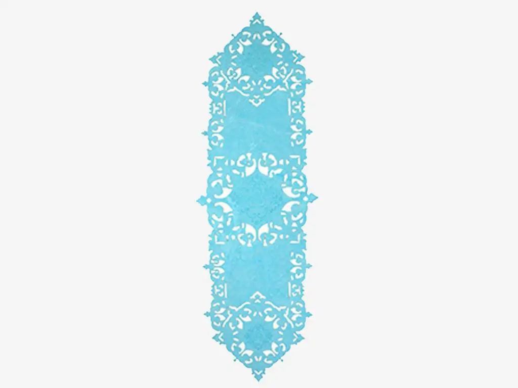 Cloveart velvet runner turquoise laser cut velvet runnerorganze tulle