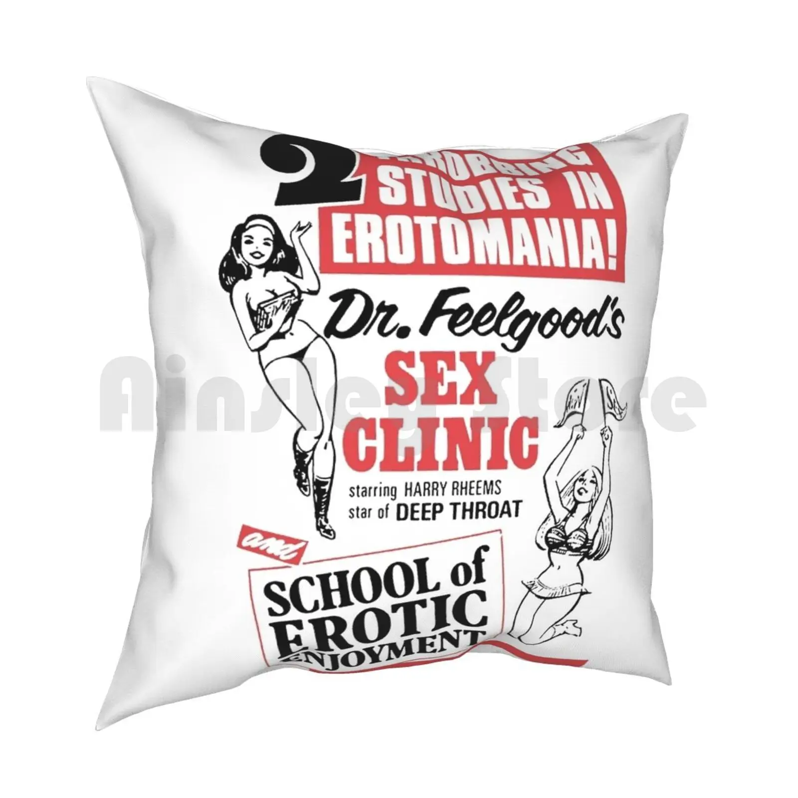 Dr. Feelgood Pillow Case Printed Home Soft Throw Pillow Vintage Retro Vintage Movies Retro Moives B Movies Grindhouse