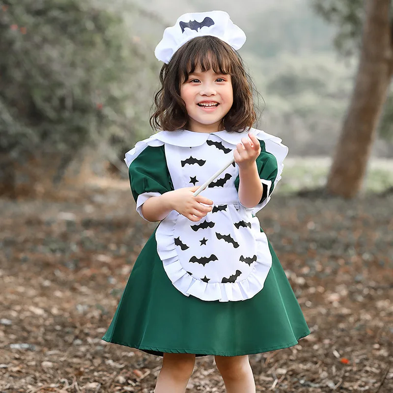 

Halloween Purim Carnival Party Kids Bat Witch Girl Cosplay Costume Children's Day Anime French Lolita Beer Maid Fancy Dress