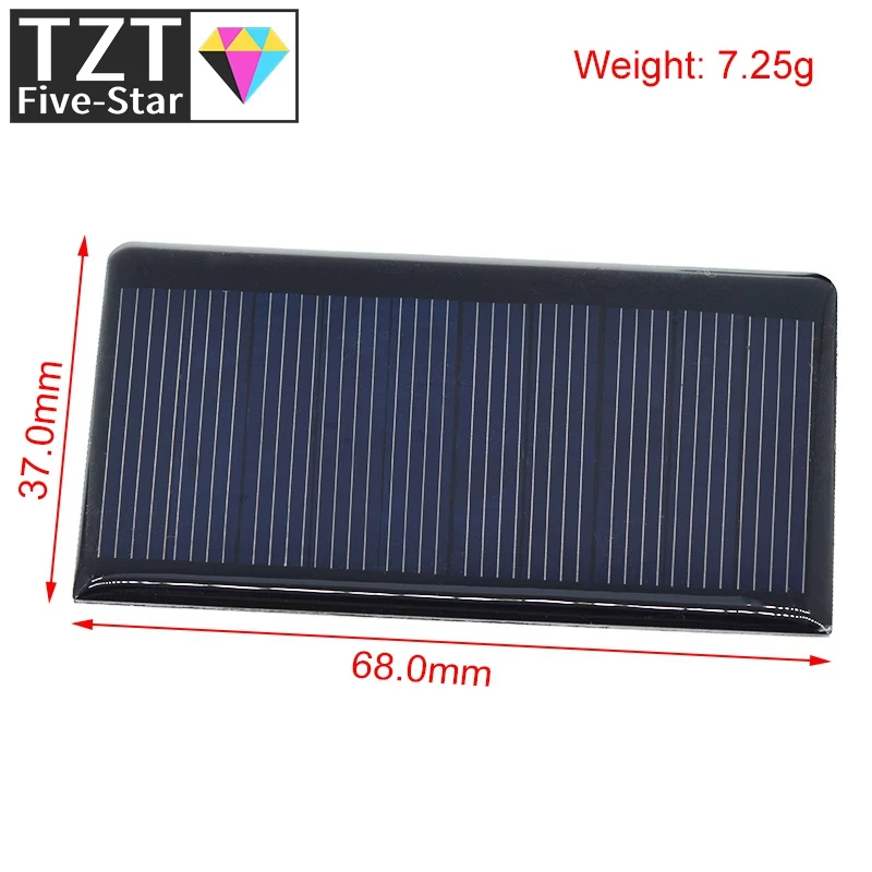 5.5V 50mA Solar Panels Polycrystalline 68x37mm Mini Sunpower Solar Cells DIY Photovoltaic Panel for Battery Charger