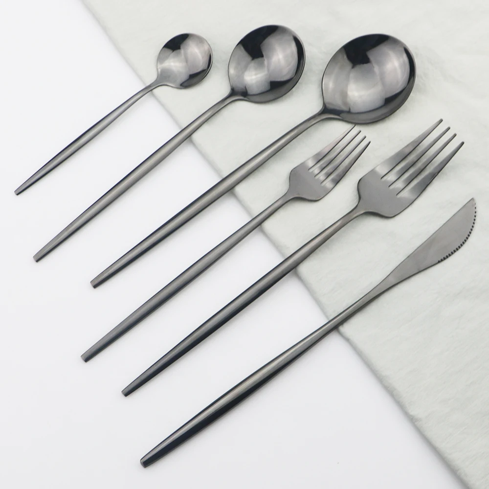 Rainbow Cutlery Set 18/10 Stainless Steel Dinnerware Set Knife Dessert Fork Dessert Spoon Dinner Set Kitchen Party Tableware Set