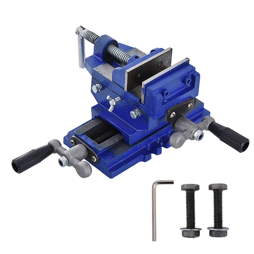 Two-Way Movement Bench Drill Operating Platform Flat Tongs Precision Bench Vise Clamp Tool Heavy Duty Cast Iron Plain Vice