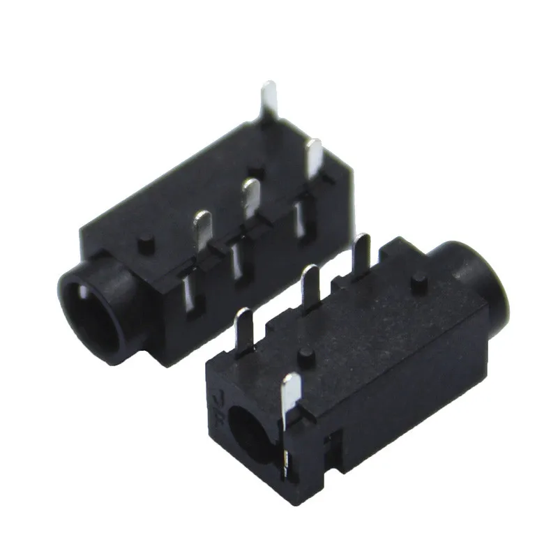 100Pcs PCB Mount 3.5mm Female 4 Pole DIP Audio Jack Connector PJ320A