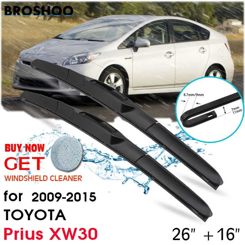 

Car Wiper Blade Front Window Windscreen Windshield Wipers Blades Auto Accessories For TOYOTA Prius XW30 26"+16" 2009-2015