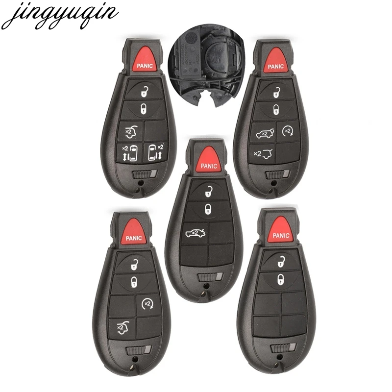 

Jingyuqin 15pcs Remote Key Shell For Jeep Grand Cherokee Chrysler 300 Town & Country Dodge Challenger Charger Journey Smart Fob