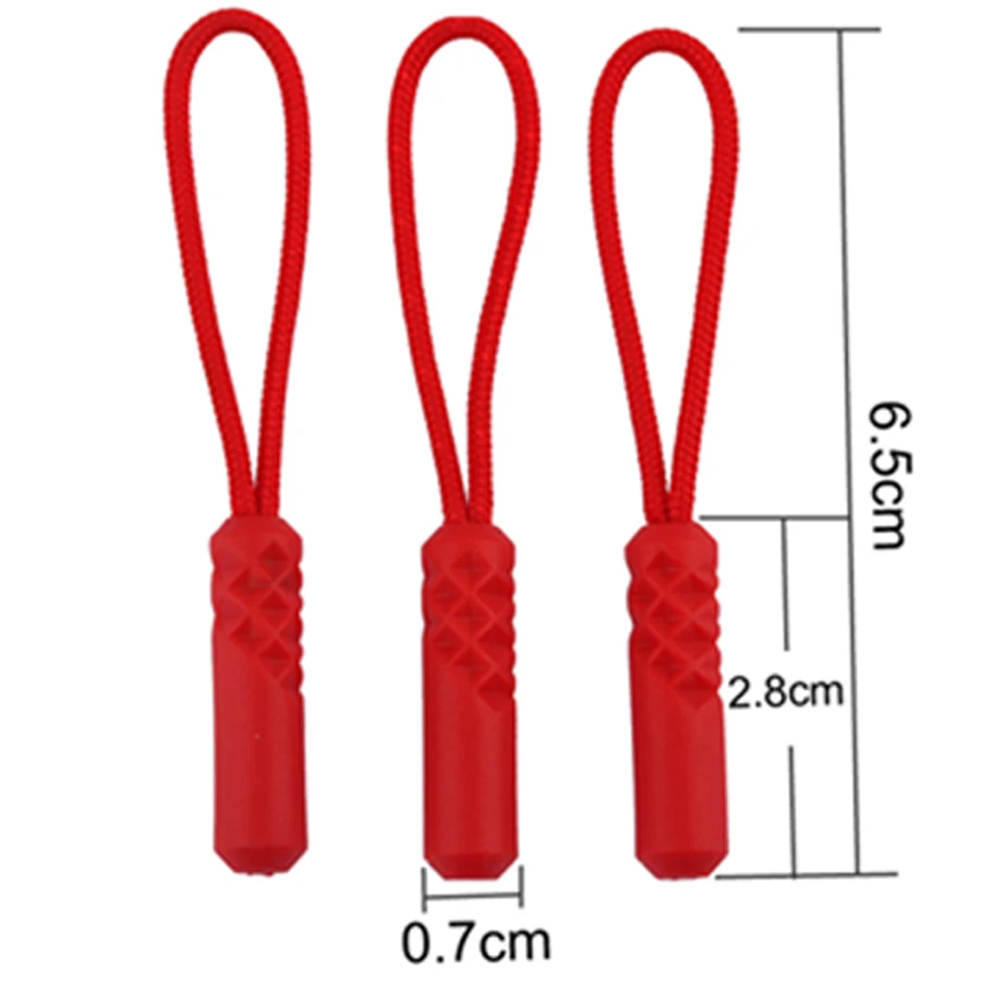 10Pcs/lot 10 Color Outdoor Camping Equipment Tool Costumes Bags Zipper Tail Rope Anti-theft Longer Zipper pull Rope