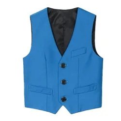 Kids Formal Vest England Style Waistcoat Gentleman Boys Birthday Dress Wedding Waistcoat Party Performance Vest for Boys