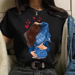 Women T Shirt Cartoon Kiss Shirt Harajuku Summer Short Sleeves Female T Shirt Streetwear Casual Female Clothes Black Top Tee