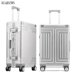 KLQDZMS 20“24''26''29 inch 100% Aluminum Alloy Fashion Business Travel  Luggage Detachable Lining High-end Business Suitcase