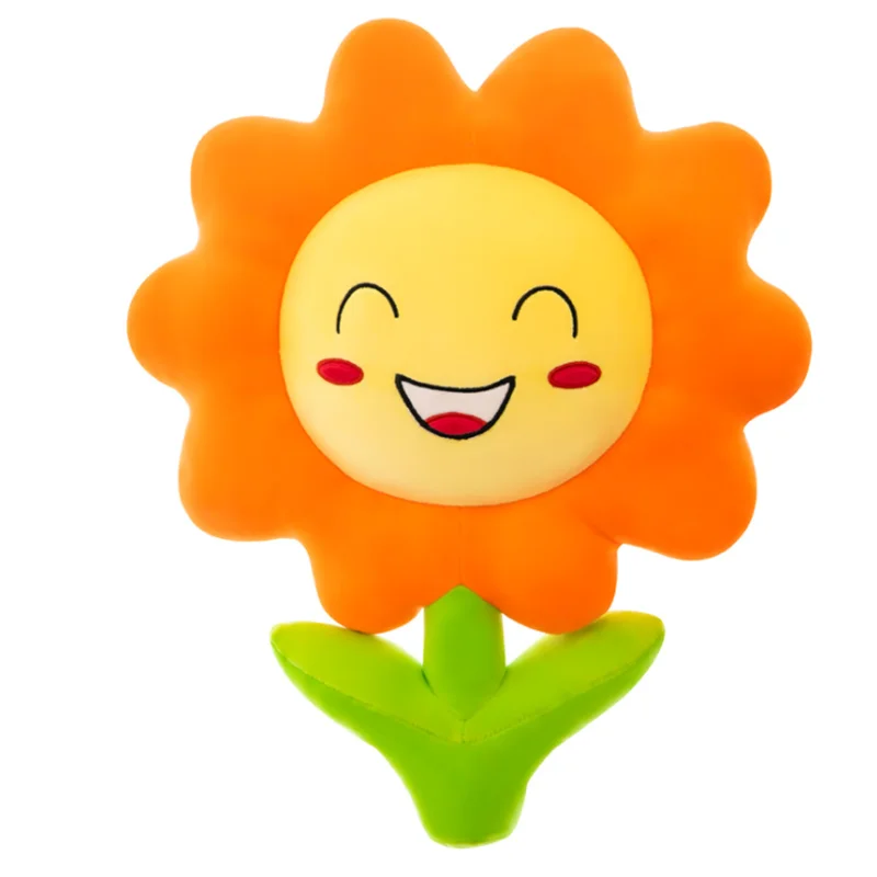 45/70cm Cartoon Smile Sunflower Pillow Lovely Simulation Plant Plush Toys Stuffed Flower Back Cushion Nice Xmas Valentine Gift