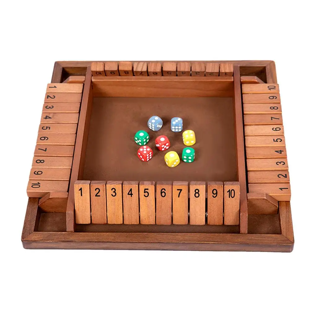 Shut The Box Tabletop Game Wooden Dice Board Game For 2-4 Players Shut The Box Board Game Set Dice Party Club Drinking Games