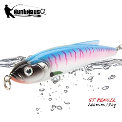 Hunthouse Sinking Pencil Fishing Lure Trolling Lure 140mm/70g Hard Bait Stickbait For Bass Pescar Zander Fish Tackle