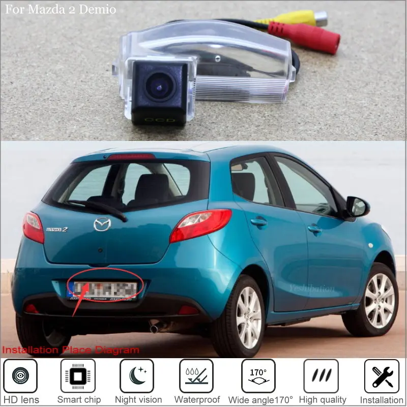 

Yeshibation Car Rear View Parking Camera For Mazda 2 Mazda2 / Demio High Quality CCD Reverse Camera