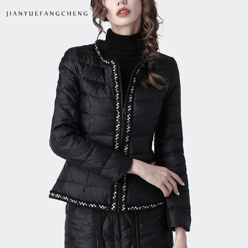 Fashion Black Slim Short Down Jacket Women Warm Thicken Winter White Duck Down Puffer Coat Lightly Plus Size Female Down jackets