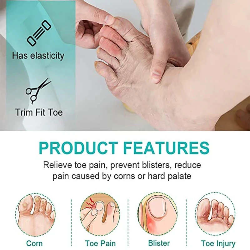 10 Chiếc Xỏ Ngón Silicone Ống Ngô Vỉ Callus Chăm Sóc Giảm Đau Tấm Bảo Vệ Gel Ngón Tay Ngón Chân Bao Bunion Búa Mũi Hiệu Chỉnh nẹp