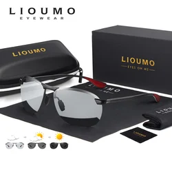 LIOUMO Fashion Aluminum Magnesium Polarized Sunglasses Men Photochromic Driving Glasses Women Anti-Glare Goggles zonnebril heren