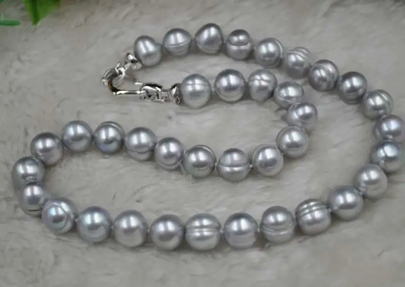 

17" 9-10mm gray freshwater pearl necklace