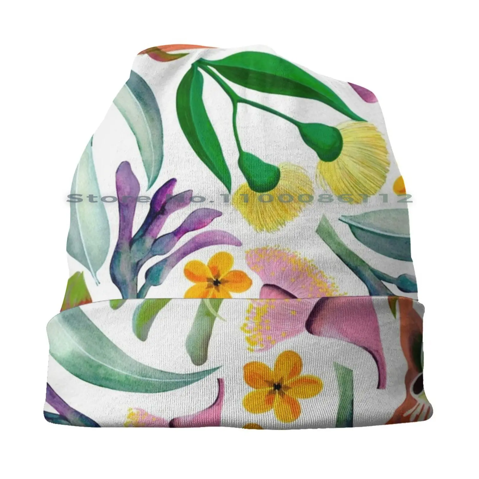 Australiana Bucket Hat Sun Cap Australiana Native Flowers Kangaroo Paws Eucalyptus Floral Botanical Protea Wattle Gum Leaves