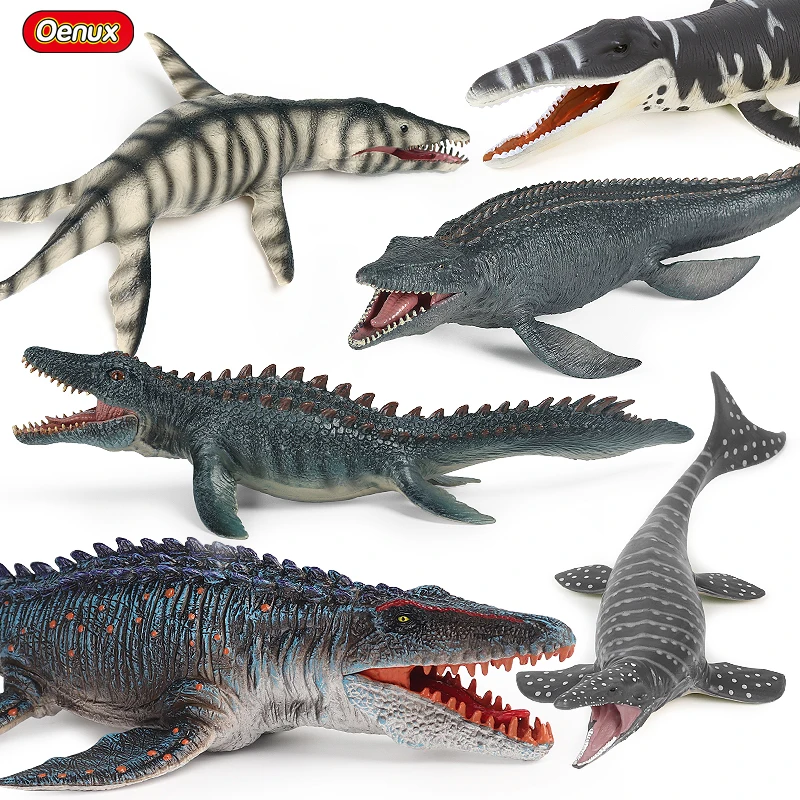 Oenux Prehistoric Sea Life Animal Savage Mosasaurus Kronosaurus Liopleurodon Tylosaurus Action Figure Dinosaur Model PVC Kid Toy