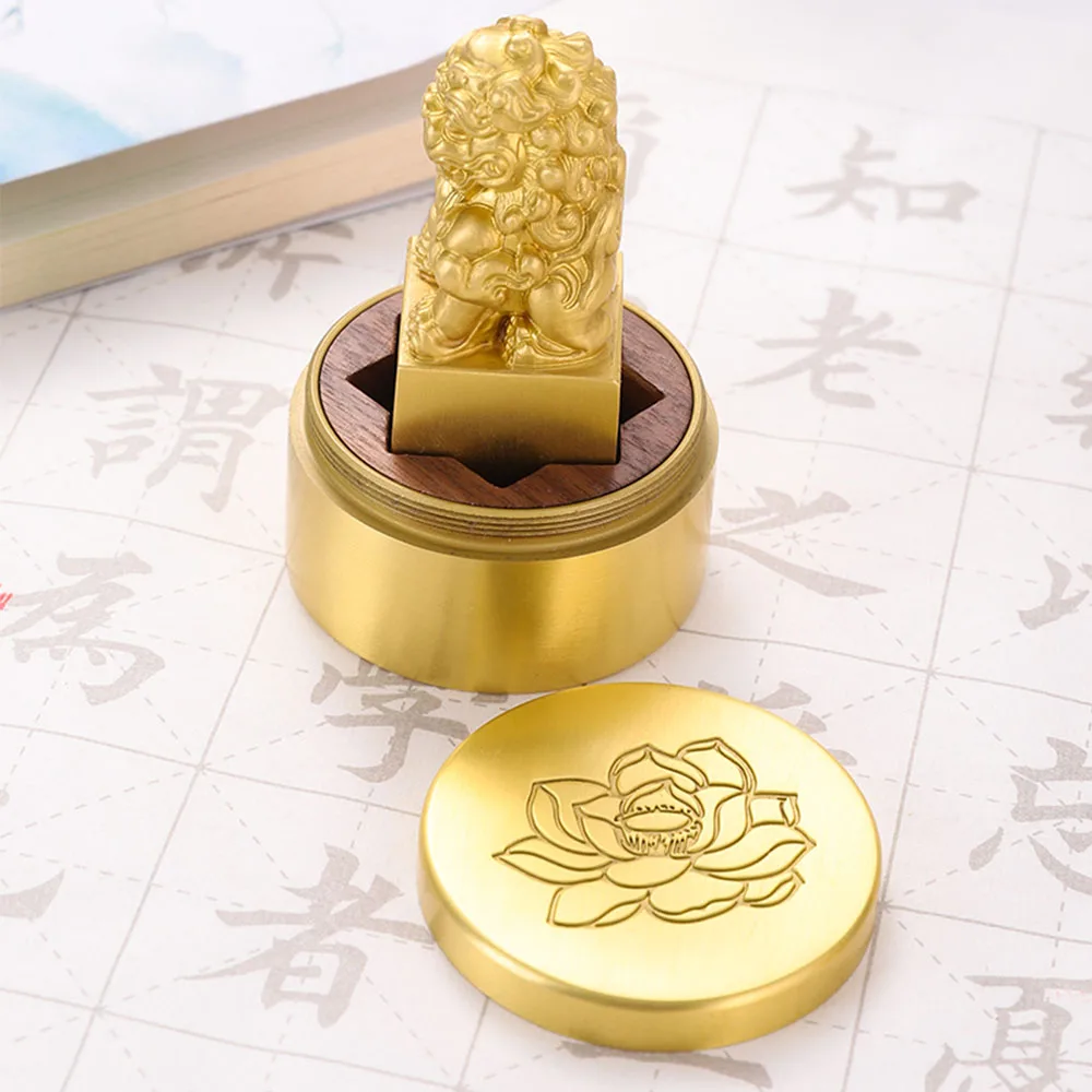 

Custom Metal Seals Square Brass Chinese Name Stamp Buddha God Dragon Lion Engraved Chapter Alligraphy Painiting Receipt Chop