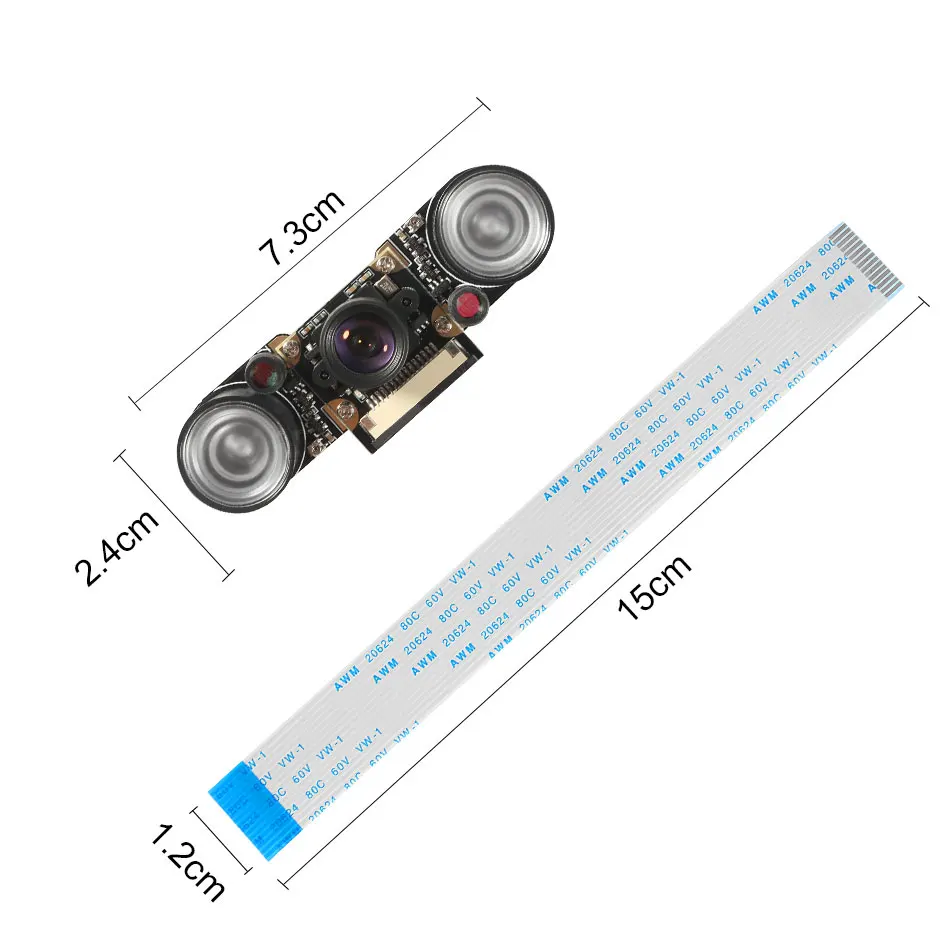 Caméra Fisheye pour Raspberry Pi 4 LED, Vision nocturne, 5MP OV5647, focalisation à 160 degrés, caméra réglable pour Raspberry Pi 3 modèle B