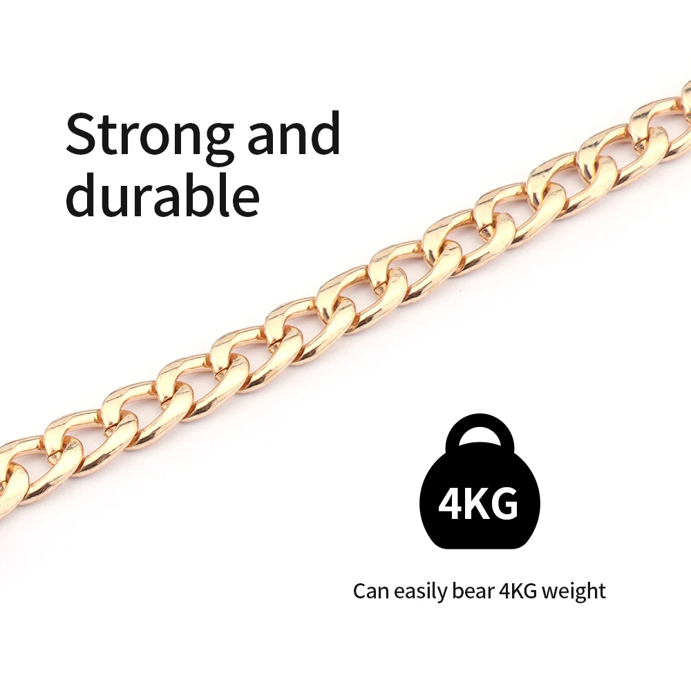 40-120cm Women Metal Gold chain Adornment Purse Straps Bag Parts Bags Chains Gold Belt Metal For Handbags chain mini accessories