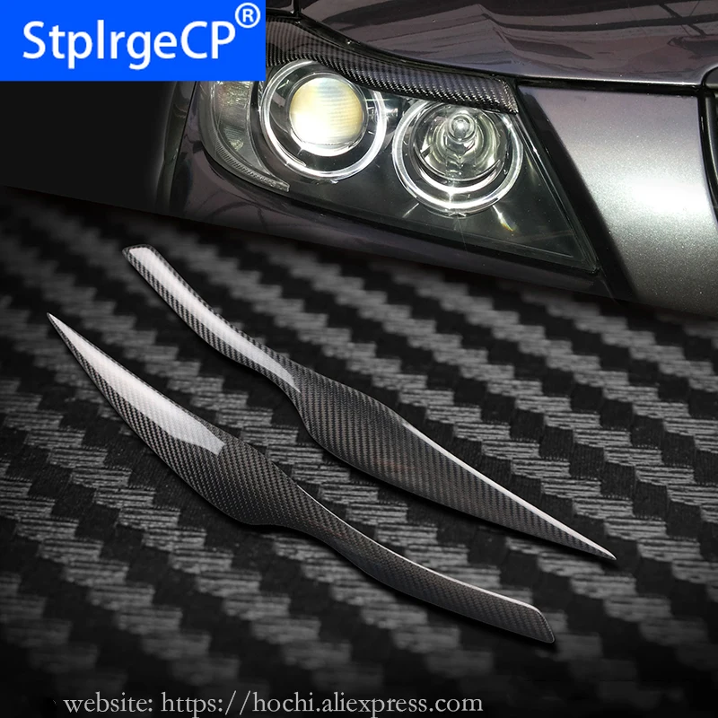 

100% high quality Real Carbon Fiber Headlights Eyebrows Eyelids headlights cover for BMW 3 series E90 320i 323i 325i 330i 335i