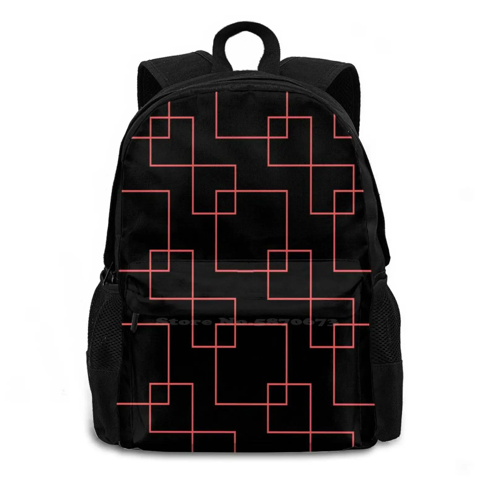 Square Inside Square Fashion Pattern Design Travel Laptop School Backpack Bag Square Inside Square Squares Forms Shapes Simple