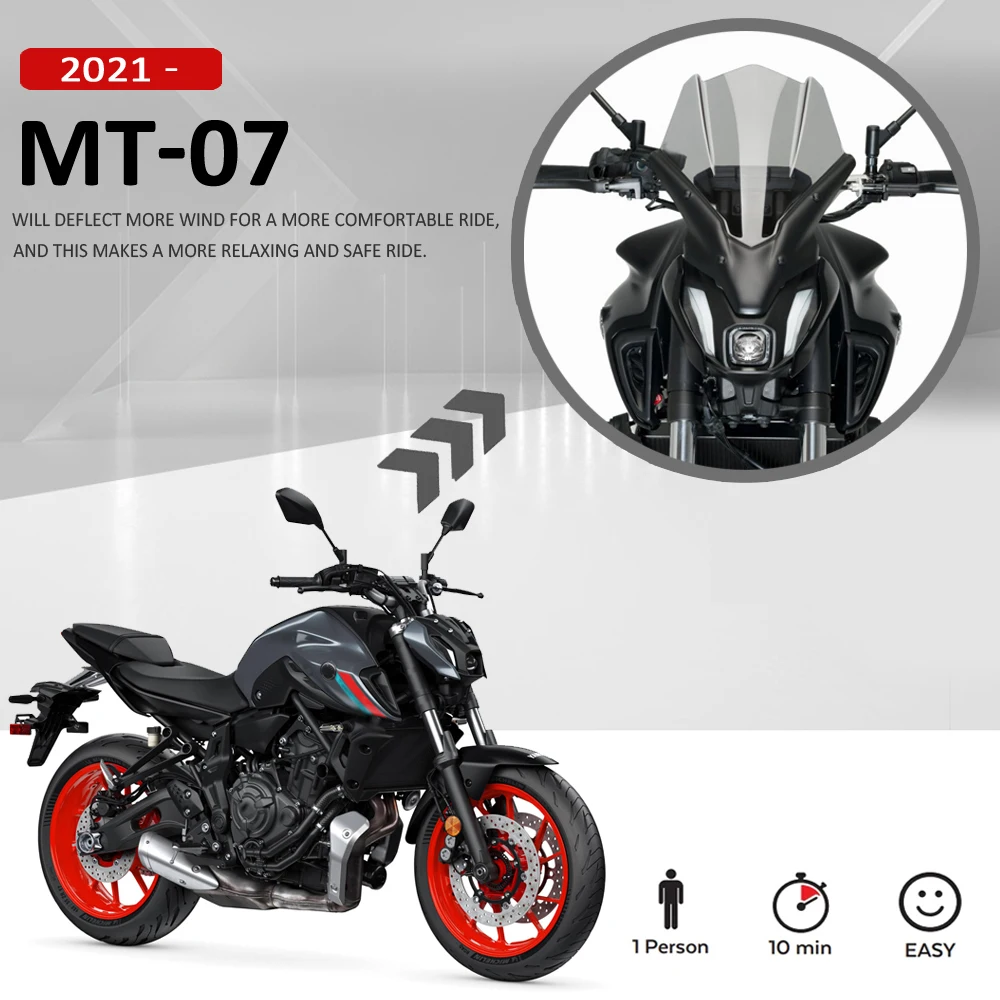 

For Yamaha MT-07 2021- MT07 MT 07 mt07 2021 New Motorcycle WindScreen Windshield Fairing Deflector Cover Wind Deflector Visor