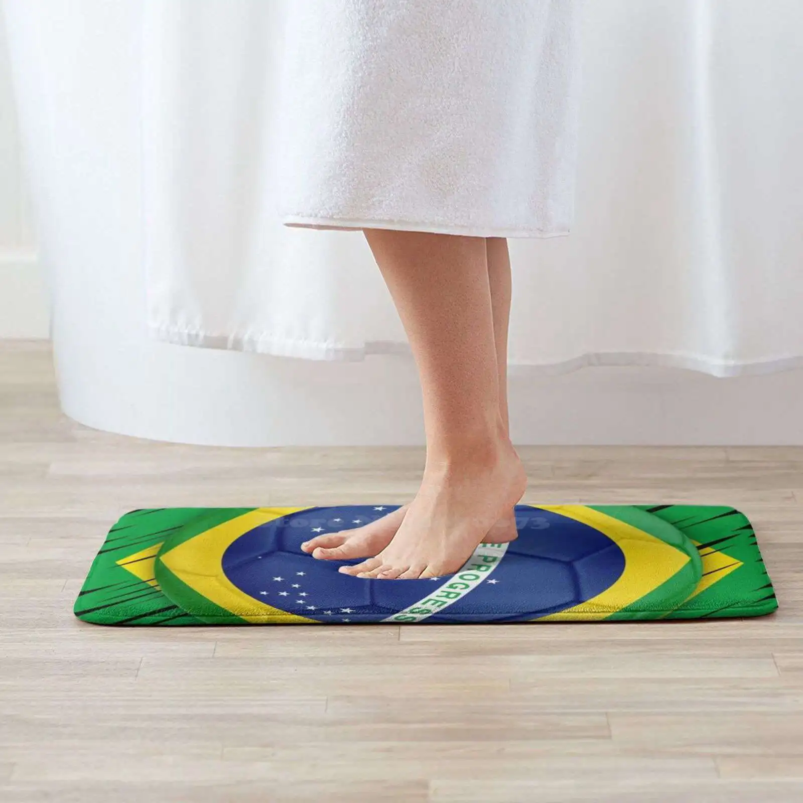 Brazil Football Flag Soft Cushion Home Carpet Door Mat Car Rug Brazilian National Flag Competition Sports Futbol Player Soccer