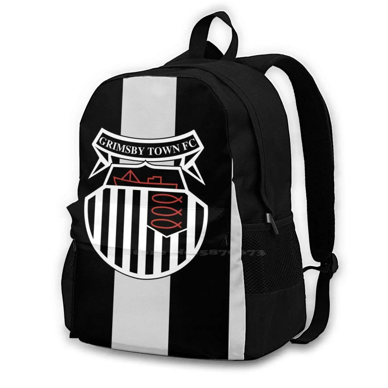 

Grimsby Town Fc Fashion Travel Laptop School Backpack Bag Grimsby Town Afc Football Club English England Orange Red Two